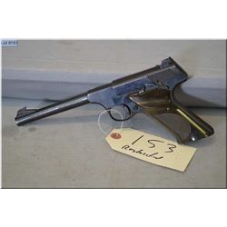 Colt Mod Woodsman .22 LR cal 10 shot semi automatic Pistol w/ 152 mm bbl [ blued finish, w/some hols