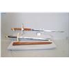 Image 1 : Lot of Two Swords : ACERO TOLEDANO SPAIN long sword w/brass & leather handle w/ 41" blade - Sword w/