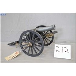 Civil War Style Hand Made Model Cannon [ w/ large wheels, approx. 6  bbl , overall length 12  ]