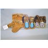 Image 1 : Tray Lot : 3 Pairs of Native Moccasins [ two beaded w/ fur trim, one with leather fringe ]