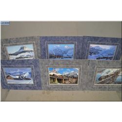 Set of Six Color Prints  from CPR  Alberta & B.C.Series, ready to frame by Artist Max Jacquiard (