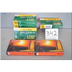 Bag Lot : 8 Boxes ( 20 rnds per ) 5.6 x 52 R or .22 HP Ammo  [ 2 boxes Norma 71 Gr - 6 boxes Ellier 