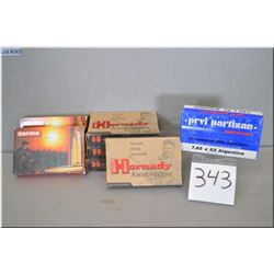 Bag Lot : 7 Boxes ( 20 rnds per )  7.65 Argentine Mauser [ 4 boxes Hornady 150 gr - 1 Box Prvi 180 g