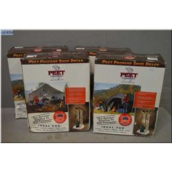 Lot of Four  Peet Propan Shoe Dryers in orig boxes ( appear as new ) some damage to boxes - no propa