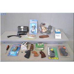 Tray Lot : Approx Nine Various Set of Grips, bullet mold, few tools, bore sighter etc.