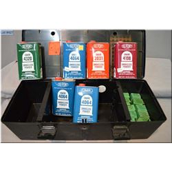 Black Plastic Shooter's Box : approx 6 Lbs gun powder, 10 Boxes .22 bullets - etc.