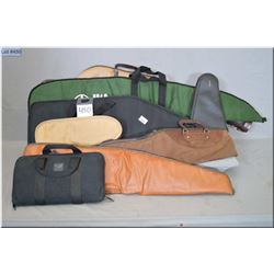 Box Lot : Tack Star Take Down Rifle Case - 3 various padded pistol cases - 3 various zippered rifle 