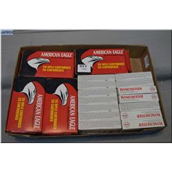 Tray Lot : 7 Boxes plus few rounds American Eagle .308 Win 150 Gr Full Metal Jacket Boat Tail Ammo -