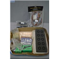 Box Lot : MilDot Master booklet & gauge - various speed loaders & shell holders - new leather sling 