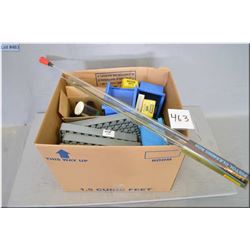 Box Lot : Military bandoliers, web sling, plastic containers, zip clips, loading trays, etc