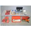 Image 1 : Tray Lot : Lyman powder measure - some die lock rings, Lee loading tool , Mitutoyo cased caliper  - 