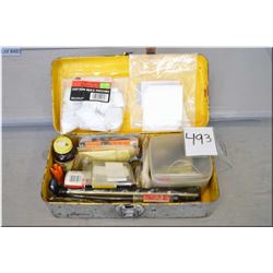Old Metal Tool Box : w/ gun cleaning equipment