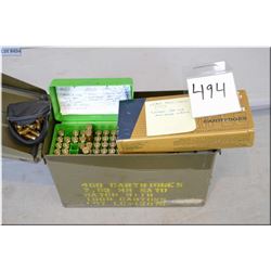 Metal Ammo Box : w/ approx 200 rnds 7.62 Nato ammo, & ammo etc.