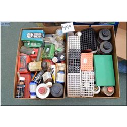 Lot of Two Boxes : Gun powder, various dies, bullets, etc