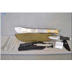 Lot of Three Items : New Linder 4 in 1 Knife/ saw etc w/nylon case - Buck Knife w/nylon sheath - Tar