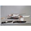 Image 1 : Lot of Three New Hunting Knives : Columbia Jin Lang USA Saber w/web sheath - T.M. w/nylon sheath - S