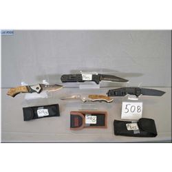 Lot : Four New Folding Knives : ( 3 have sheaths ) : Extrema Ratio Mod 58 HCR - Browning w/Boda nylo