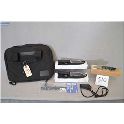 Lot of Four New Knives & Black Nylon Case  : Folts Mini Malist w/case , clip & box - Colt Steel boot