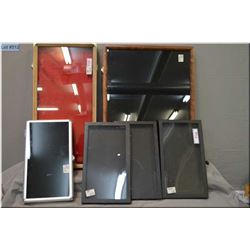 Lot of Six New Table Top Display Cases : 1 small aluminum case w/key -  3 small black toned cases - 