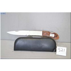 Maxam Large Folding Knife w/ 8 " blade & 10 1/2" handle, c/w black padded zippered case