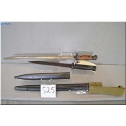 Lot : 2 Bayonets - German Mauser Stamped 42 COF Scabbard stamped 42CVL - 1907 Stamped Anderson w/sca