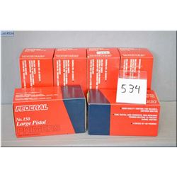 Tray Lot : 3000 Federal # 150 Lg Pistol Primers - 3000 Federal # 100 Small Pistol Primers