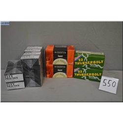 Box Lot : Approx 7 Bricks .22 LR Ammo [ 2 Bricks .22 Thunderbolt, 2 Bricks Federal Target, 3 Bricks 