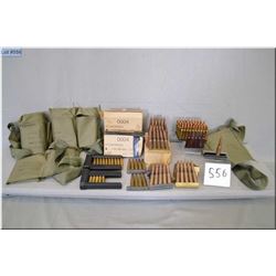 Tray Lot ; Military Ammo some in cloth bandeliers, some in zip clips, some in boxes [ 5.56 cal etc ]