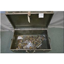 Large Green Metal Trunk w/ approx 9 bags of Rifle Brass ONLY