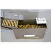 Image 1 : Small Green Metal Ammo Box : approx. 3/4 full .9 MM Luger cal Reloaded Ammo
