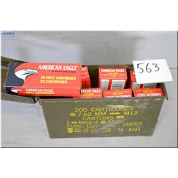 Small Green Metal Ammo Box : Approx 7 Boxes American Eagle .223 Rem Full Metal Jacket Ammo plus bras