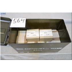 Small Green Metal Ammo Box : 15 Boxes ( 20 rnds per ) 7.62 MM Ball Ammo