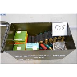 Small Green Metal Ammo Box : Approx. 8 Boxes 7.62 Tokarev ammo - asstd .12 Ga shot shells & slugs - 