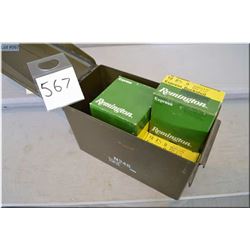 Small Green Metal Ammo Box : 6 Boxes Rem Express 0 .12 Ga 2  3/4" Pellet shot shells