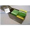 Image 1 : Small Green Metal Ammo Box : 6 Boxes Rem Express 0 .12 Ga 2  3/4" Pellet shot shells