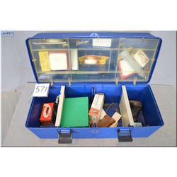Blue Plastic Shooter's Accessory Box : cleaning patches, rod, .308 cal bullets - right hand target g