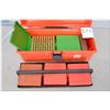 Image 1 : Red Plastic Tool Box : Approx 330 .45 Auto Reloads - 190 .357 Mag Reloads plus brass