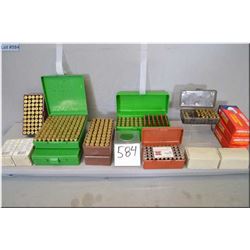 Tray Lot : Approx 350 rnds .45 Auto reloads - 4 boxes 7.62 Milt ammo - 30 rnds plus brass .308 reloa