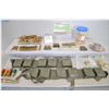 Image 1 : Tray Lot : Asstd Military ammo - some in belts & clips, asstd collector ammo, jar full of .9 MM ammo
