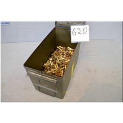 Small green metal ammo box : approx 1/2 full .38 Spec Reloads