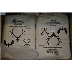 Case Lot : New 6 Pkgs ( 4 bags per ) Hideway Big Game Bone Out Meat Bags