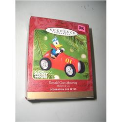 2001 HALLMARK KEEPSAKE ORNAMENT-NEW IN THE BOX *DISNEY'S-DONALD DUCK MOTORING* ORIGINAL PRICE $12.95