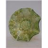Image 1 : A GREEN LUSTRE CARNIVAL GLASS BOWL, wavy rim, floral design, diameter 21cm  20-30...