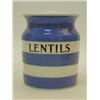Image 1 : A T.G. GREEN CORNISH WARE 'LENTILS' JAR, black shield backstamp, height 13cm  80-100...