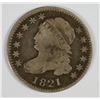 Image 1 : 1821 BUST DIME VG/F