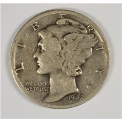 1942/1-D MERCURY DIME VF