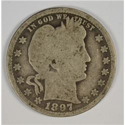 1897-O BARBER QUARTER G/VG