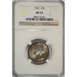 1932 WASHINGTON QUARTER NGC MS-63