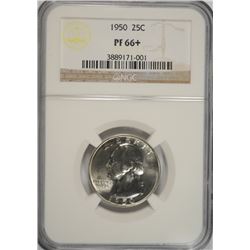 1950 PROOF WASHINGTON QUARTER NGC PF-66+