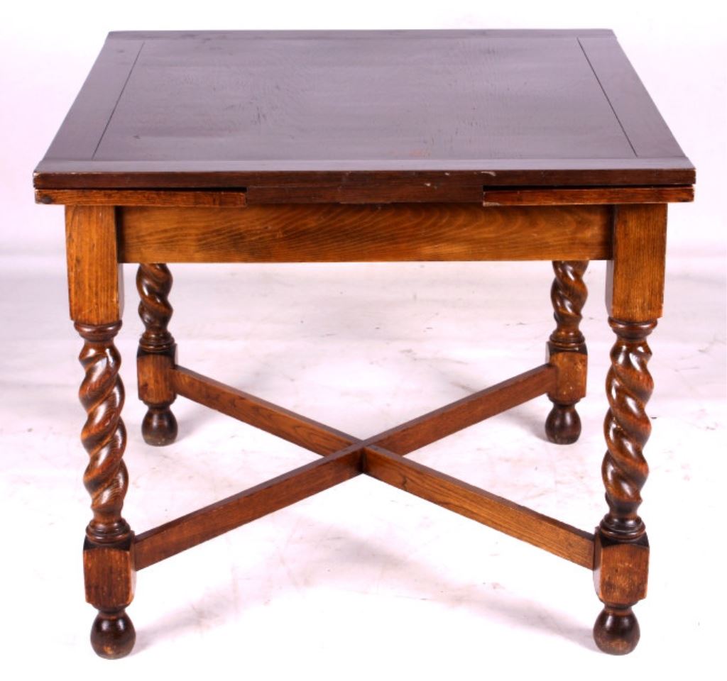 Antique English Oak Barley Refrectory Pub Table Th